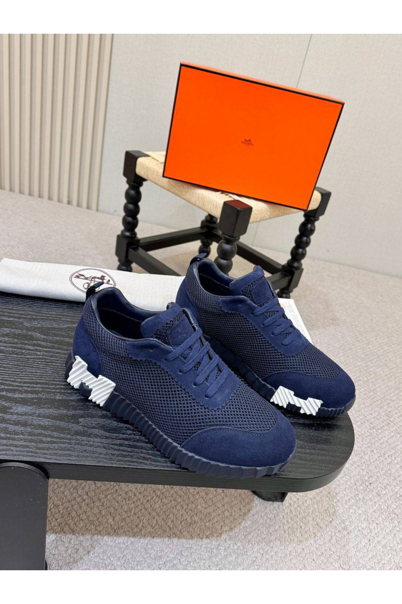 Hermes Мужские синие кроссовки Bouncing