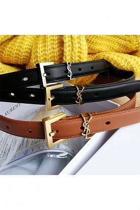 Кожаный ремень - ширина 2 см (3 расцветки)