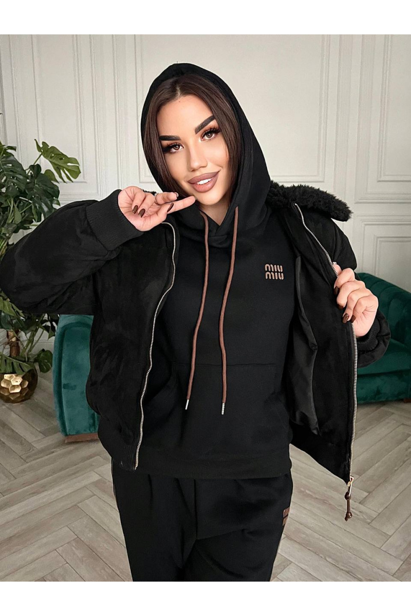 MIU MIU Чёрный женский костюм тройка 