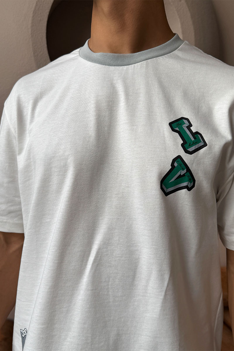 Lоuis Vuittоn Брендовая оверсайз футболка белого цвета