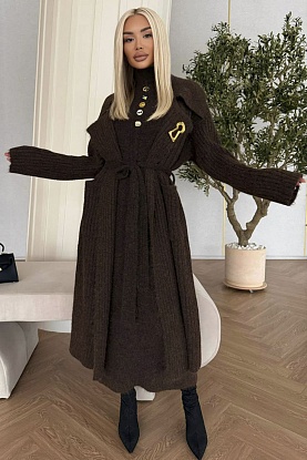 Женский костюм двойка Premium - Coffee