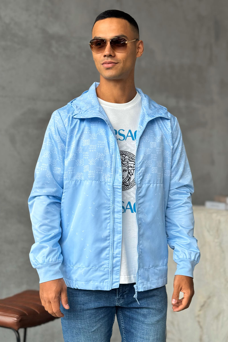 Lоuis Vuittоn Ветровка голубого цвета Damier Spread Windbreaker
