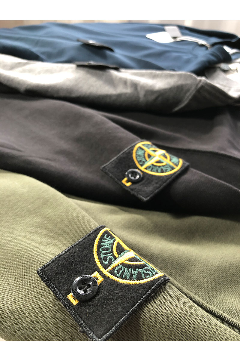 Stone Island Мужской синий свитшот с патчем на плече