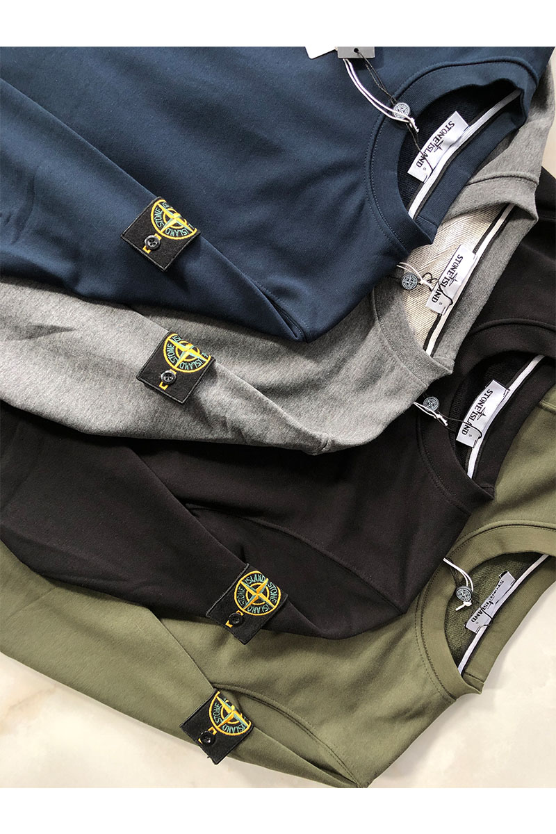 Stone Island Мужской синий свитшот с патчем на плече