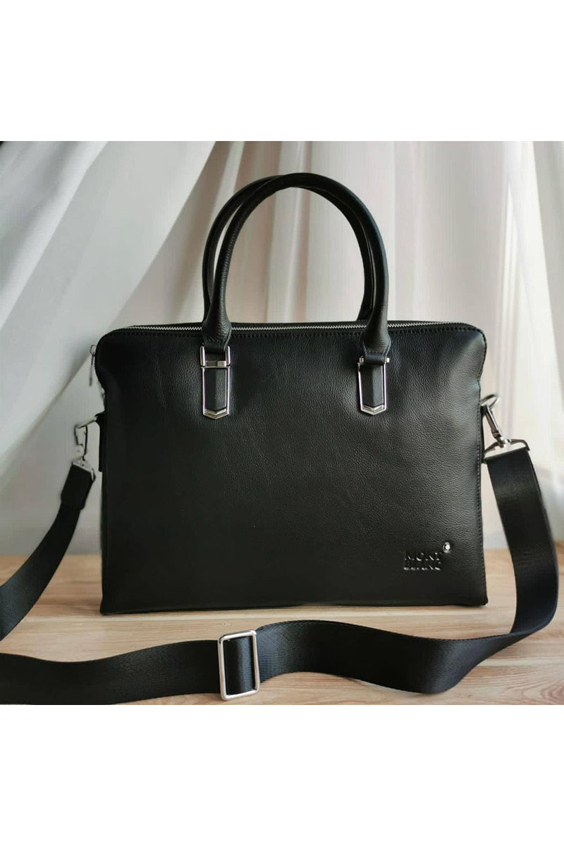 Montblanc Кожаная чёрная сумка 39x29 см