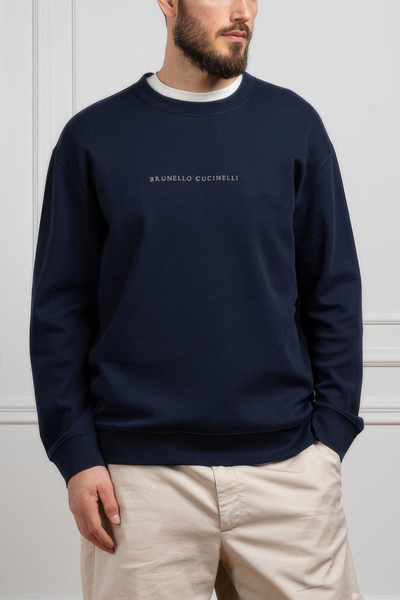 Brunеllо Сuсinеlli Мужской тёмно-синий свитшот 