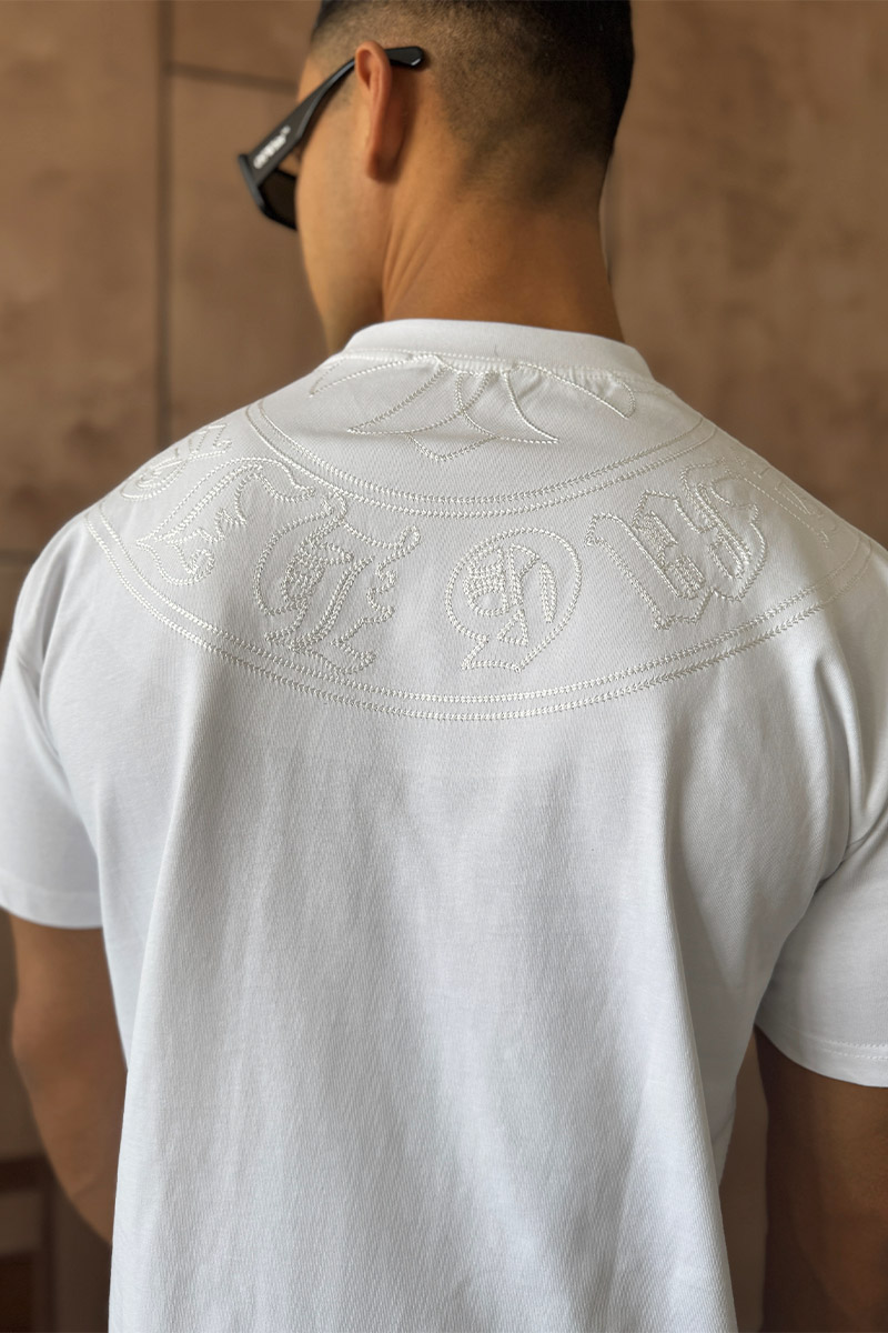 Designer Clothing Белая оверсайз футболка Gothic logo