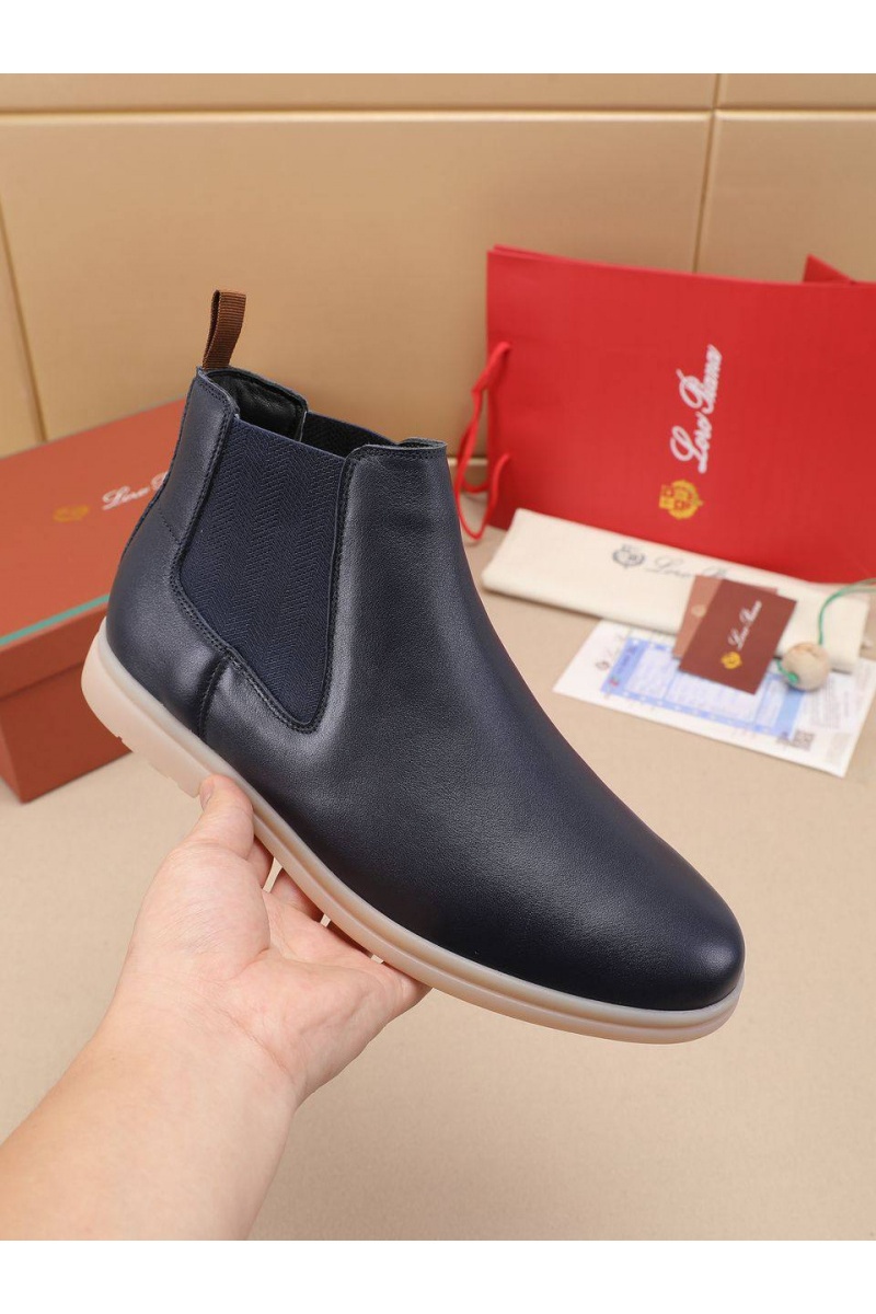 Loro Piana Кожаные ботинки с мехом 