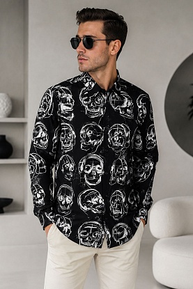 Мужская рубашка Skull - Black