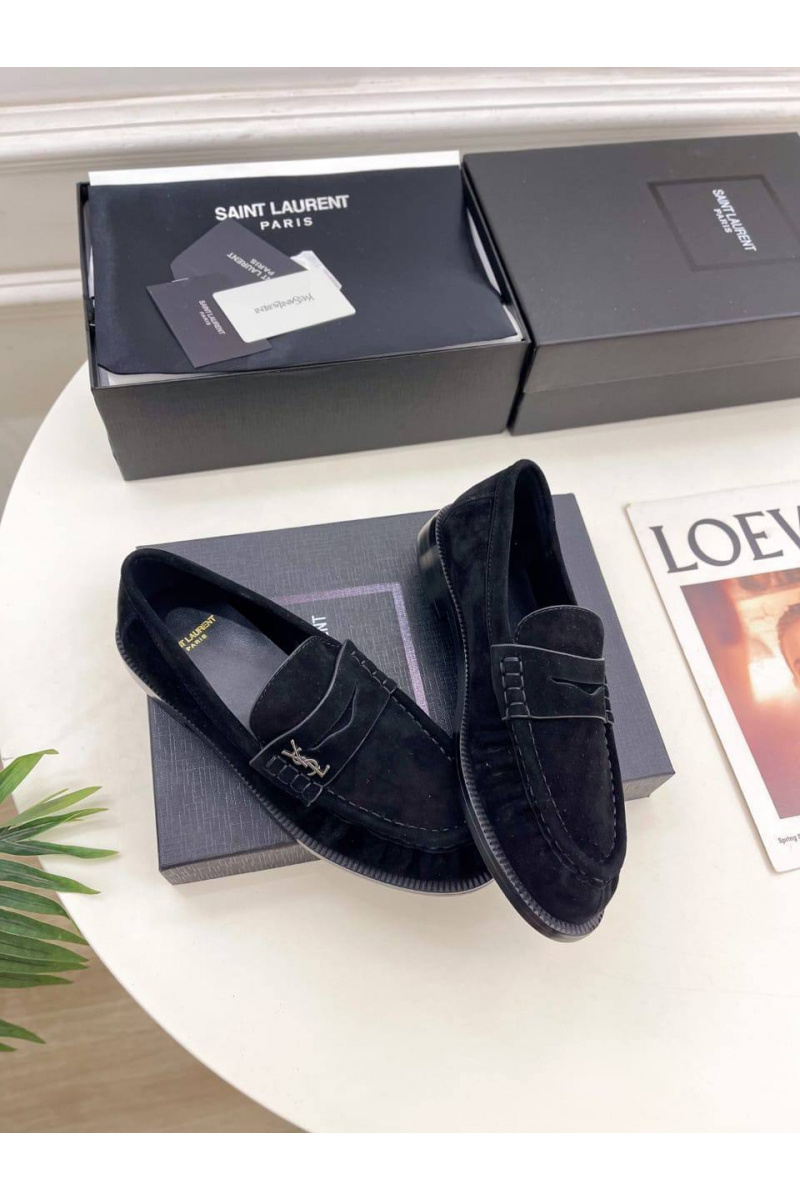Yves Saint Laurent Женские замшевые лоферы premium
