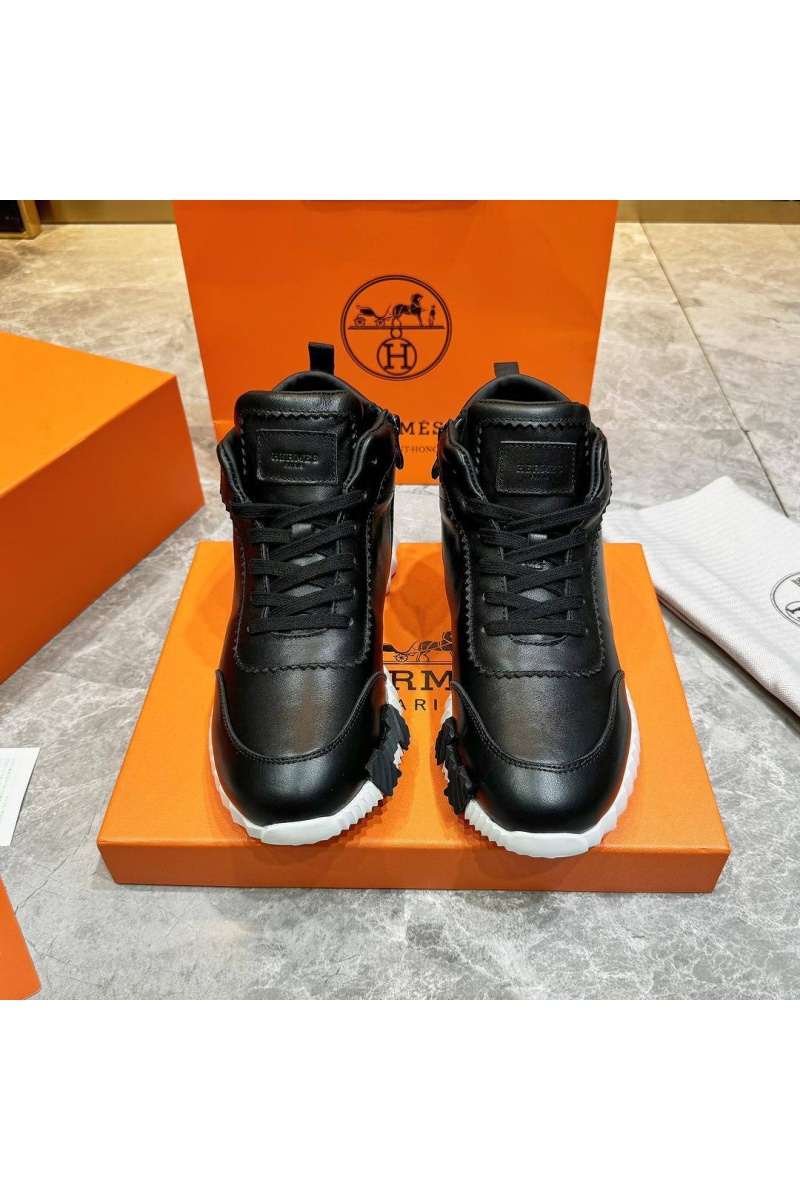 Hermes Кроссовки с мехом Bouncing high-top - Black / White
