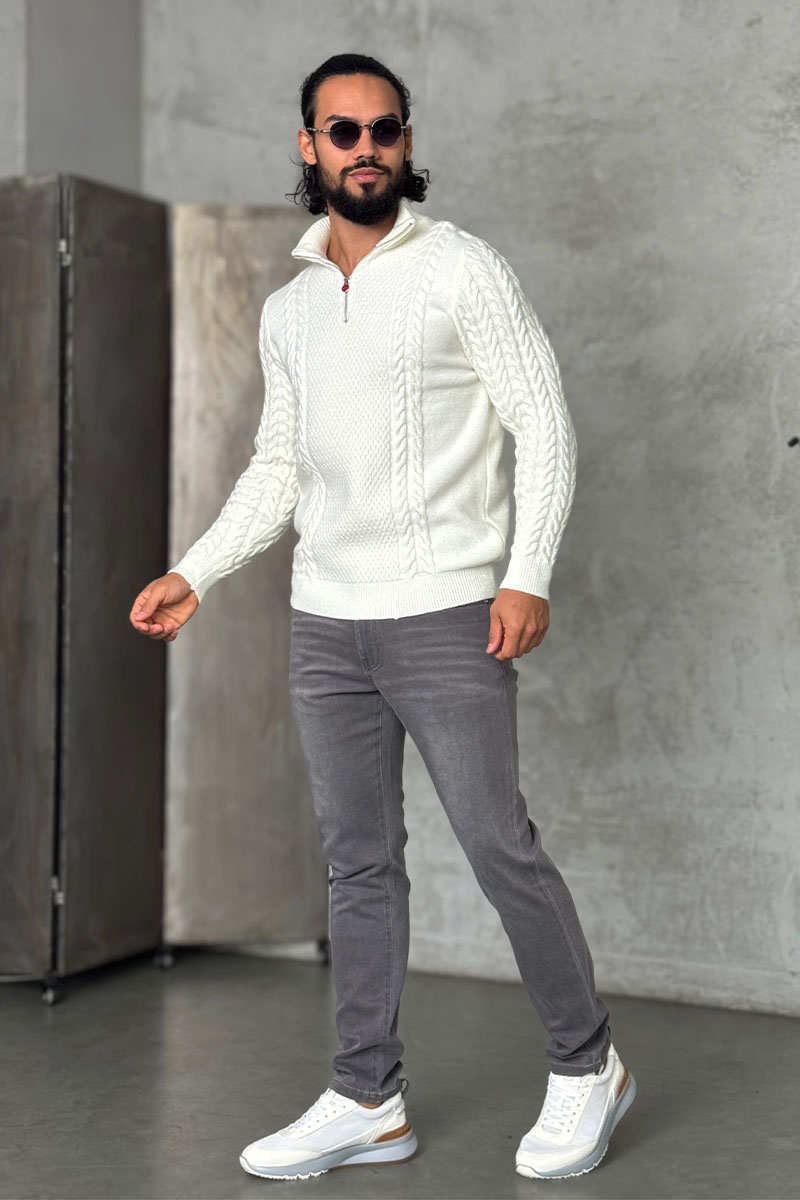 Kiton Мужской свитер белого цвета 