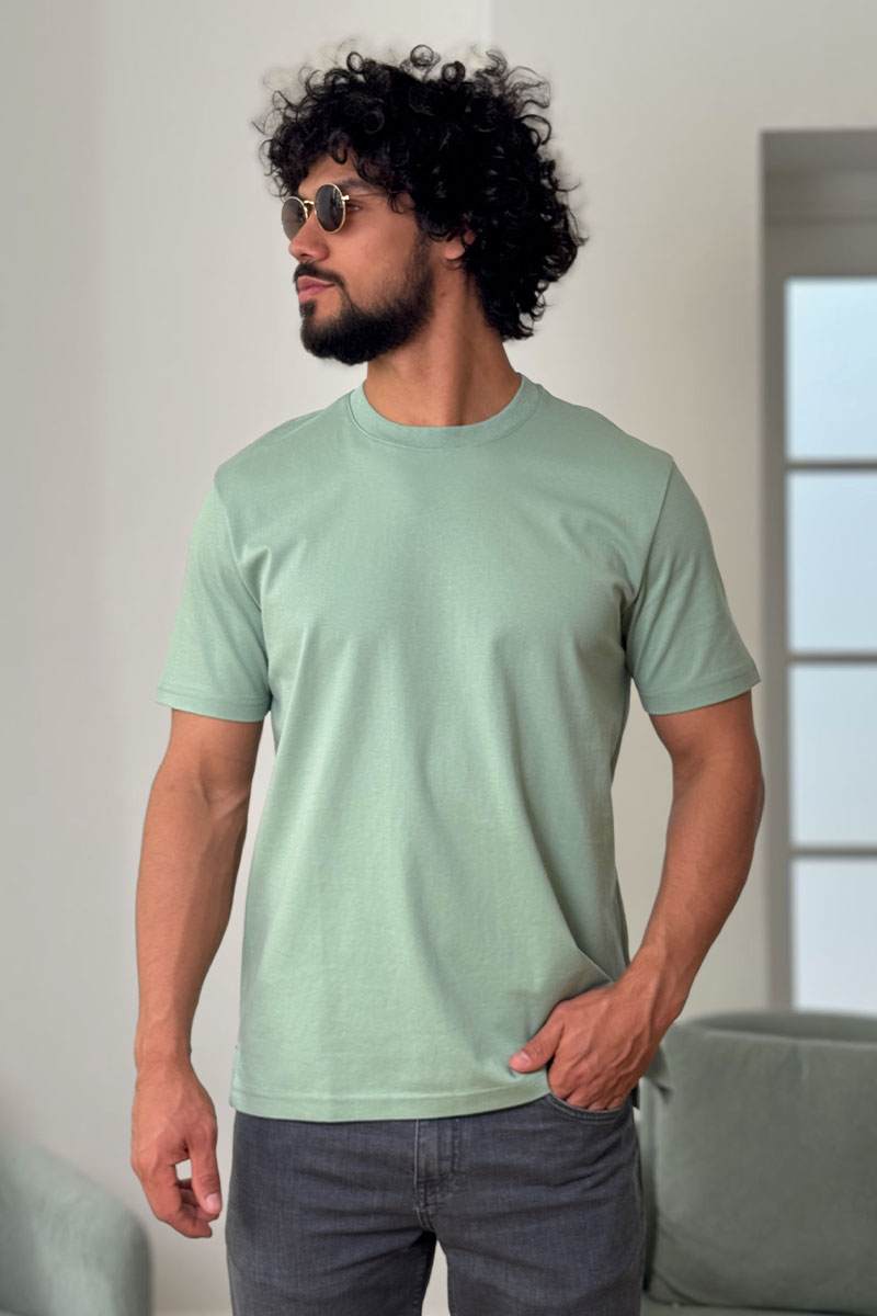 Loro Piana Мужская зелёная футболка