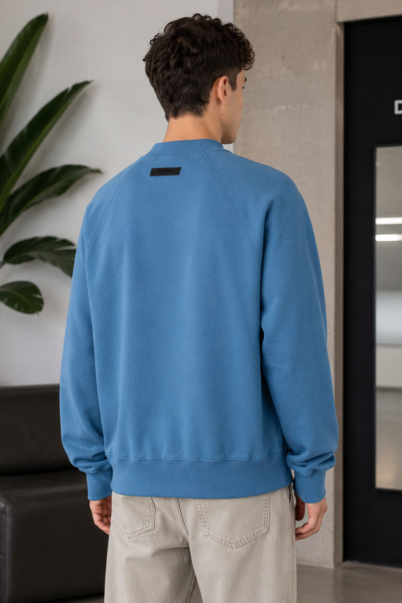 Designer Clothing Синий свитшот Fear Of God Essentials Flocked Logo 