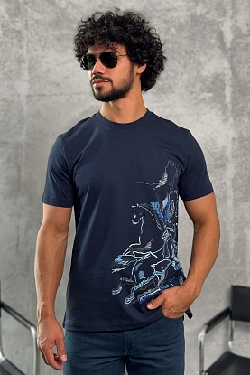 Мужская тёмно-синяя футболка 