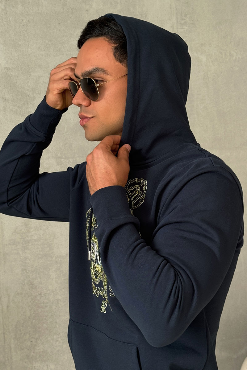 Kenzo Тёмно-синее худи Tiger Head embroidered