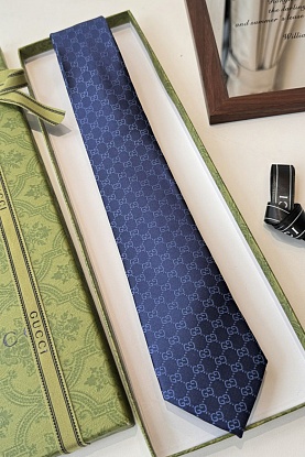 Галстук GG Monogram premium 146x7 см - Navy