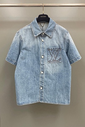 Джинсовая рубашка Premium - Dyed Indigo Blue