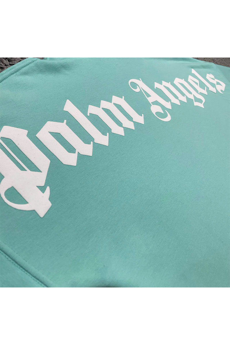 Palm Angels Бирюзовое оверсайз худи Classic logo-print
