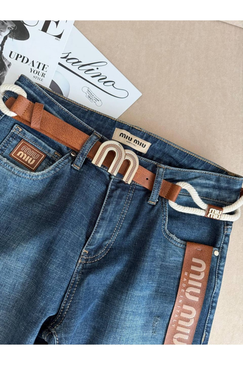 MIU MIU Женские джинсы синего цвета 