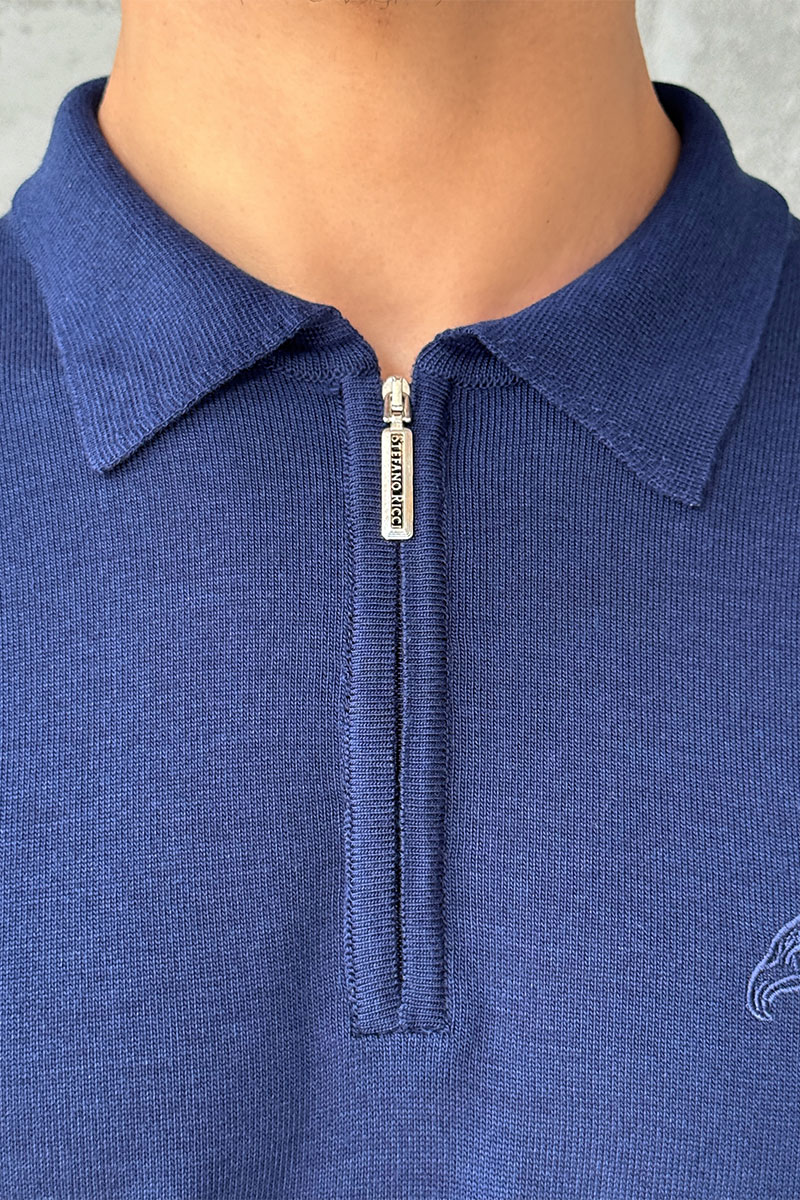 Stеfаnо Riссi Мужское поло Eagle zip-neck - Navy