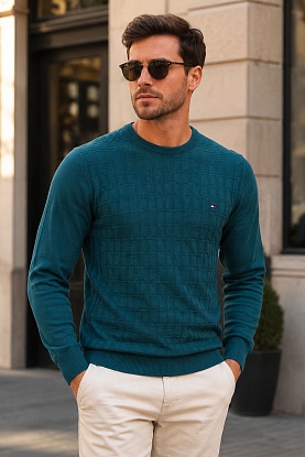 Мужской джемпер logo-embroidered - Green