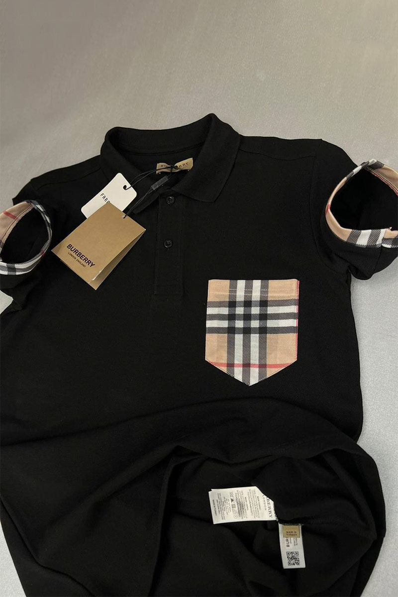 Burberry Мужское поло чёрного цвета