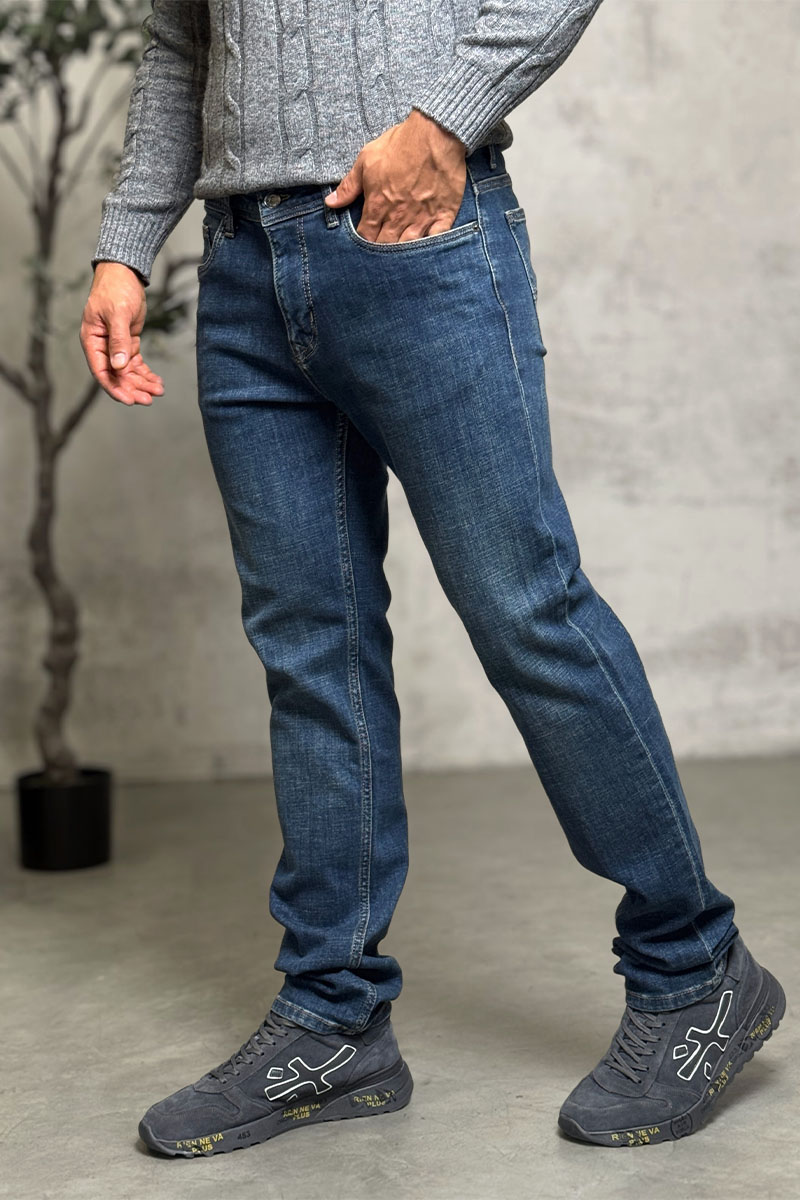 Tommy Hilfiger Мужские синие джинсы straight fit