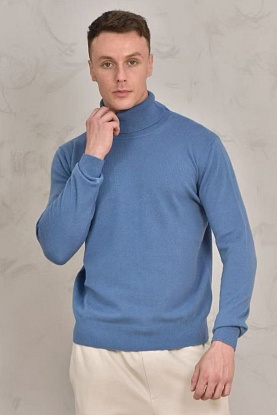 Мужская водолазка Premium - Lake Blue