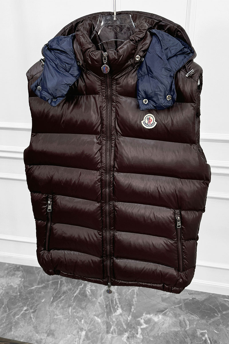Moncler Мужской жилет logo-patch - Brown