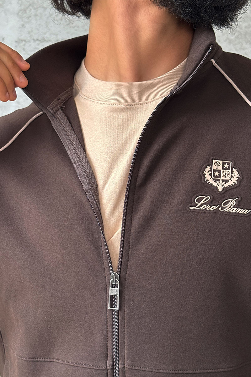 Loro Piana Кофта на молнии коричневого цвета 