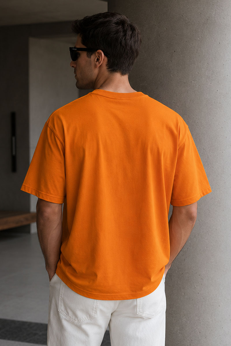 Designer Clothing Оранжевая оверсайз футболка block-lettered logo-print