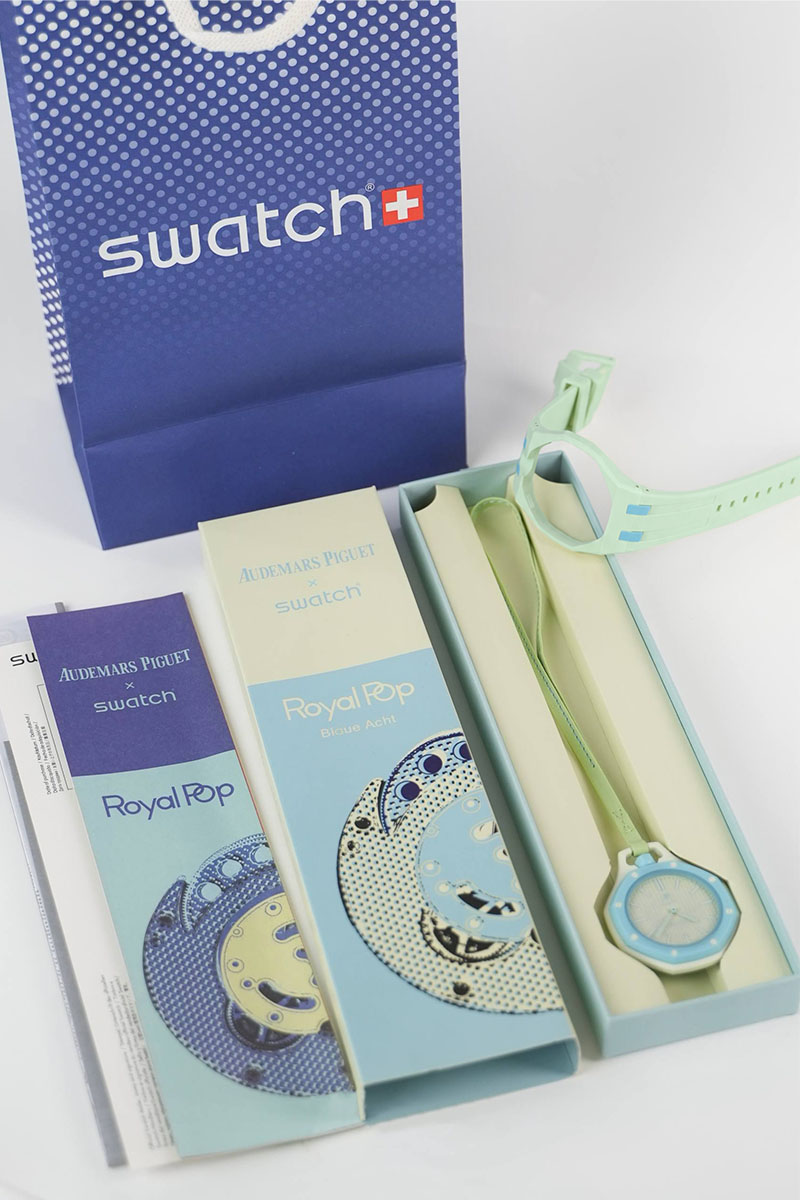Designer Clothing Часы Audemars Piguet x Swatch "Royal Pop" Blaue Acht premium