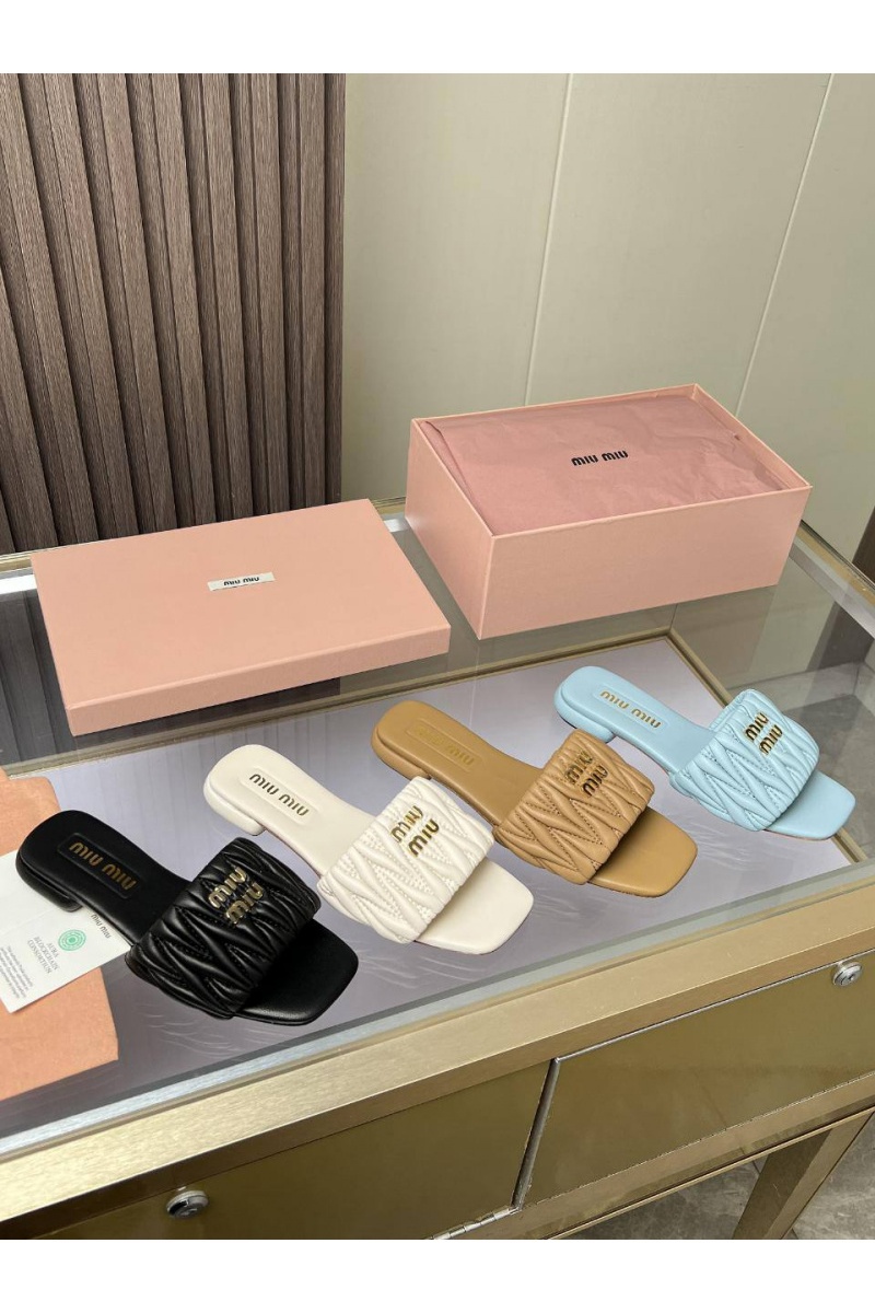 MIU MIU Женские шлёпанцы Premium - Beige