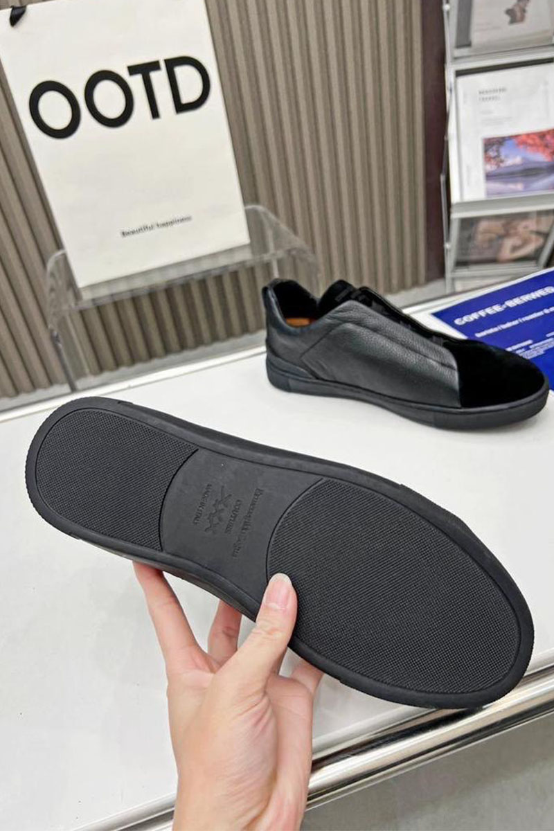 Zegna Чёрные комбинированные кроссовки