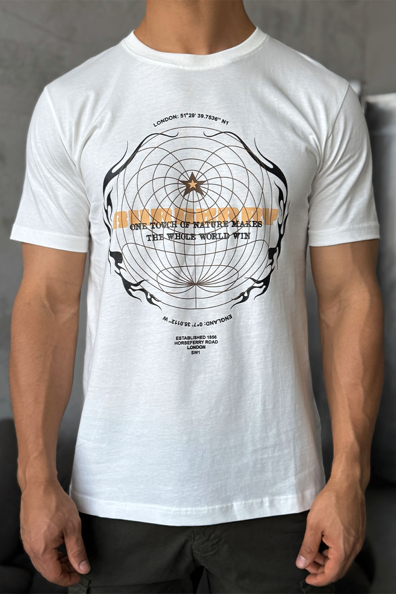 Burberry Мужская футболка Globe-graphic - White