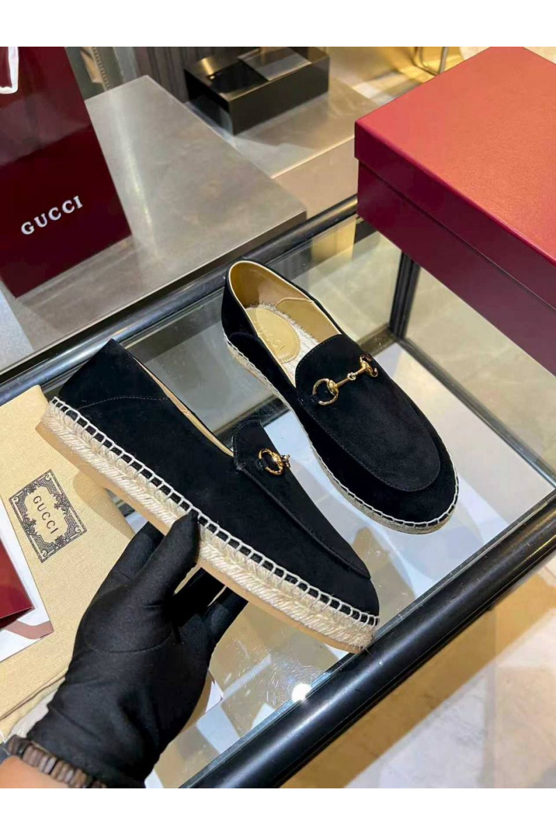 Gucci Женские замшевые лоферы GG Horsebit premium