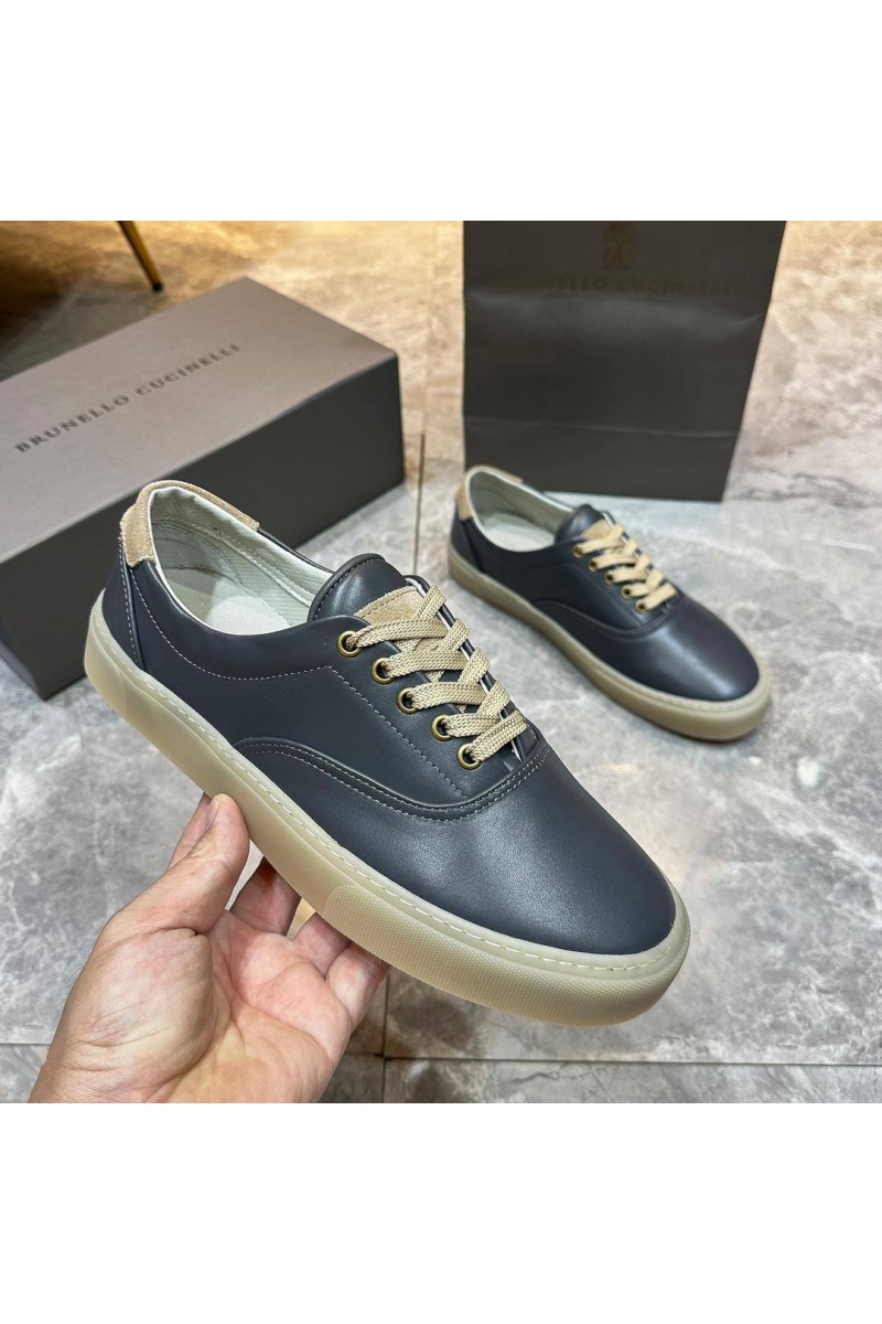 Brunеllо Сuсinеlli Кожаные кеды Sail low-top - Grey