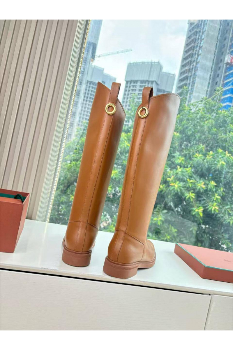 Loro Piana Женские кожаные сапоги premium - Chestnut