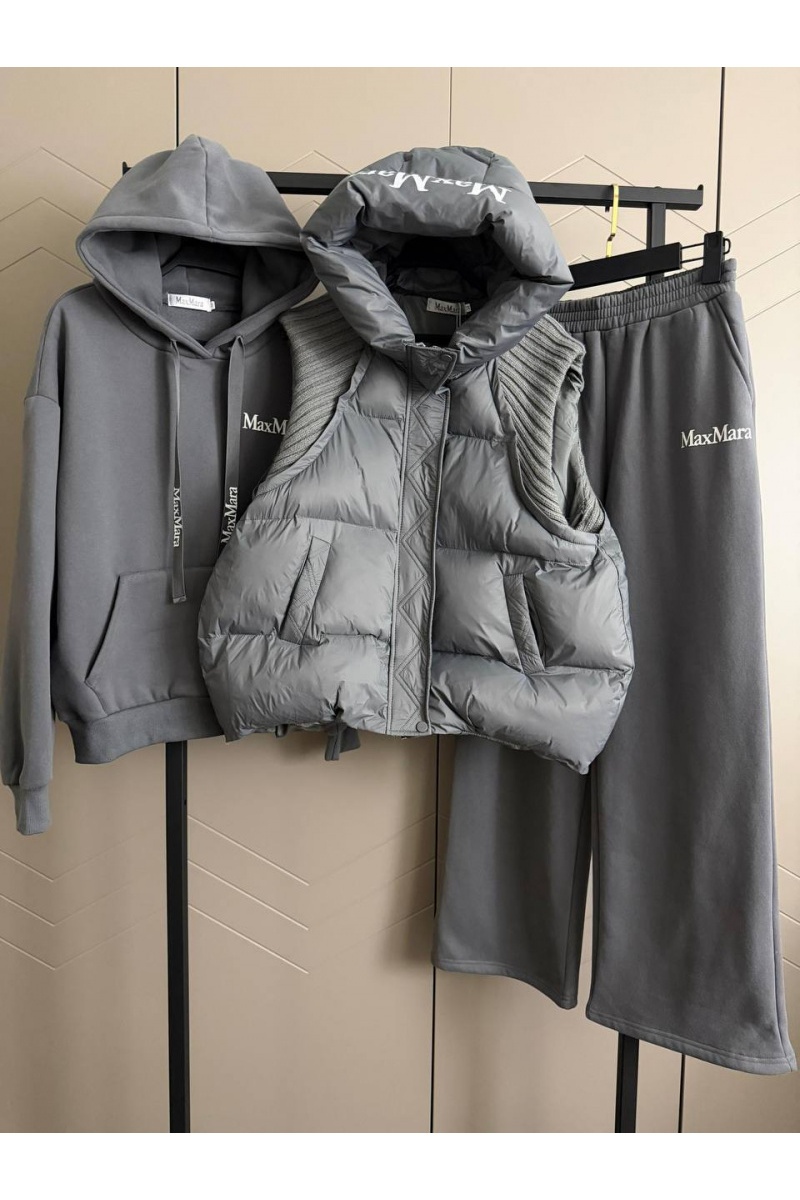 Max Mara Женский костюм тройка на флисе Premium - Grey