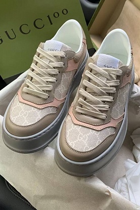 Женские кроссовки GG Chunky B - Beige / Grey