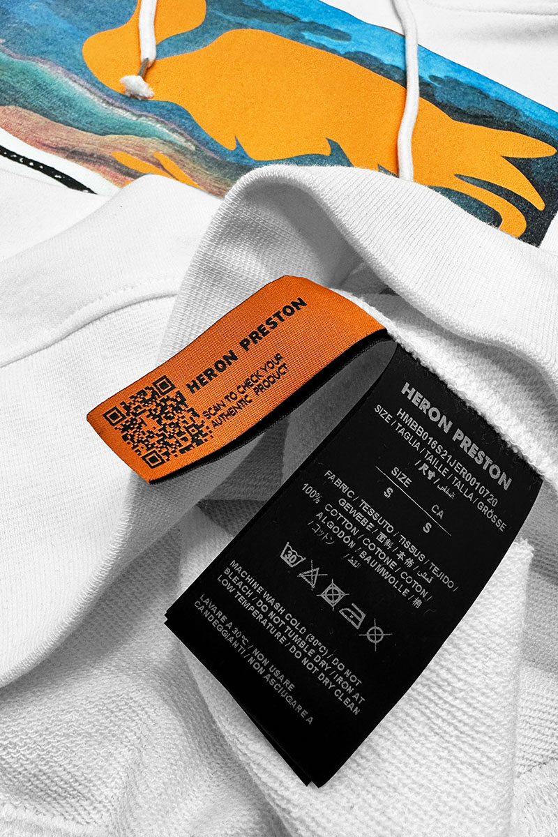 Heron Preston Белое оверсайз худи Periodic