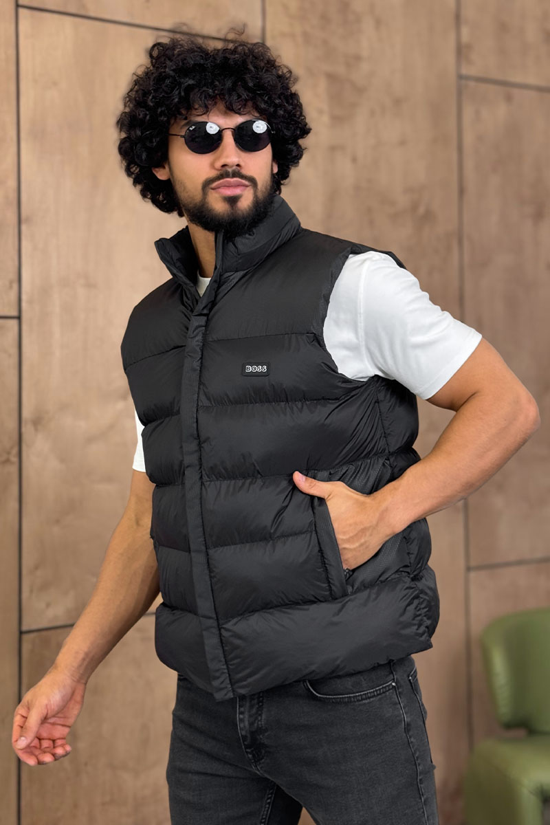 Hugо Воss Мужской чёрный жилет 