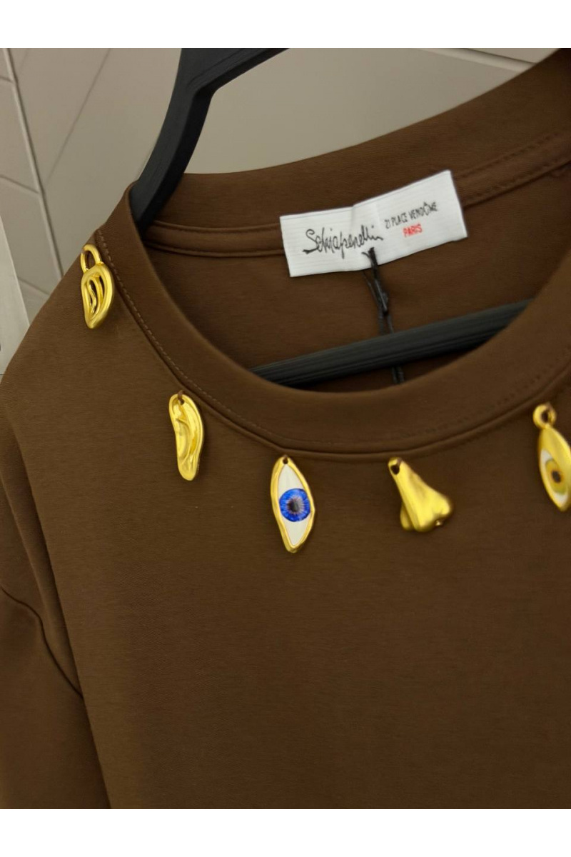 Schiaparelli Женская базовая футболка premium - Brown