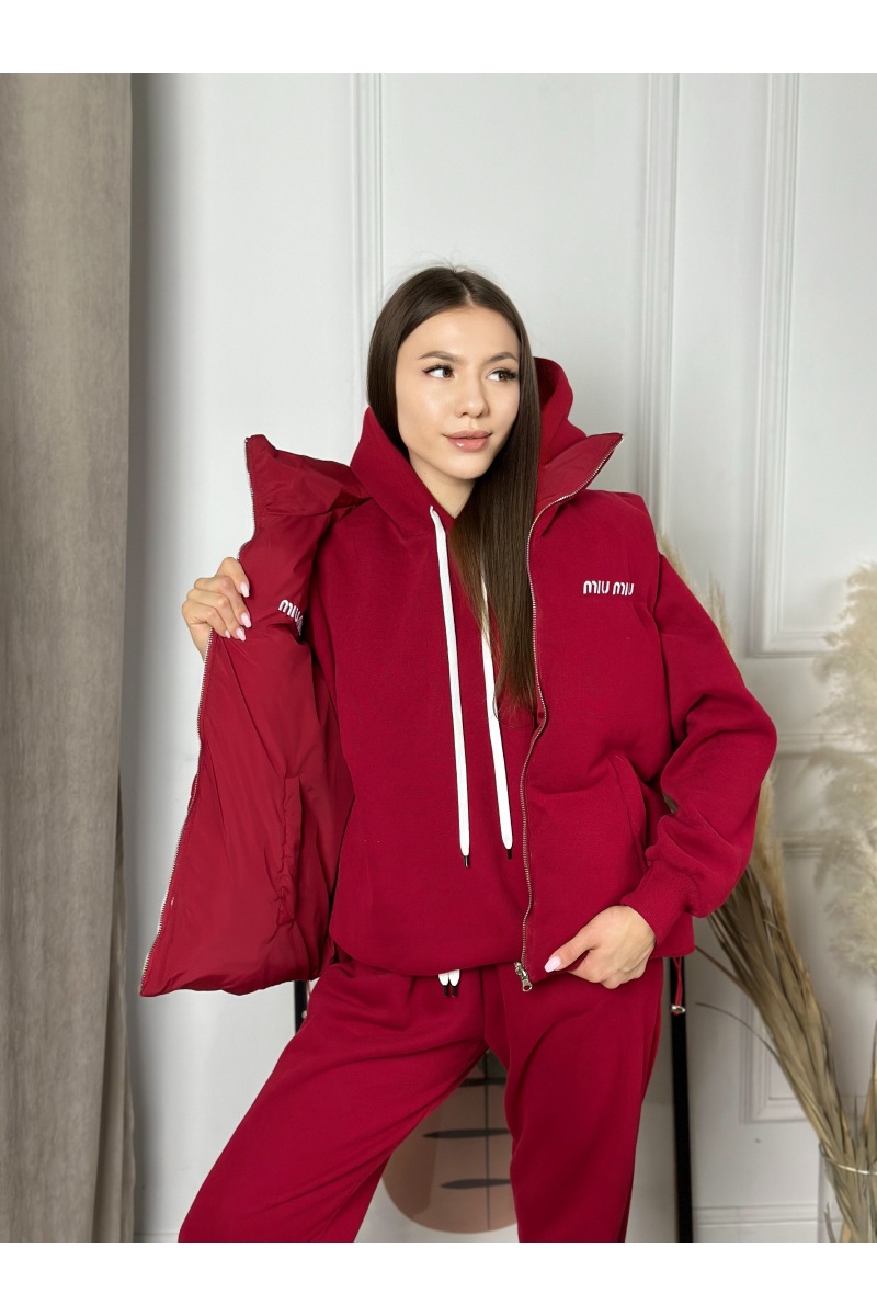 MIU MIU Женский красный костюм тройка