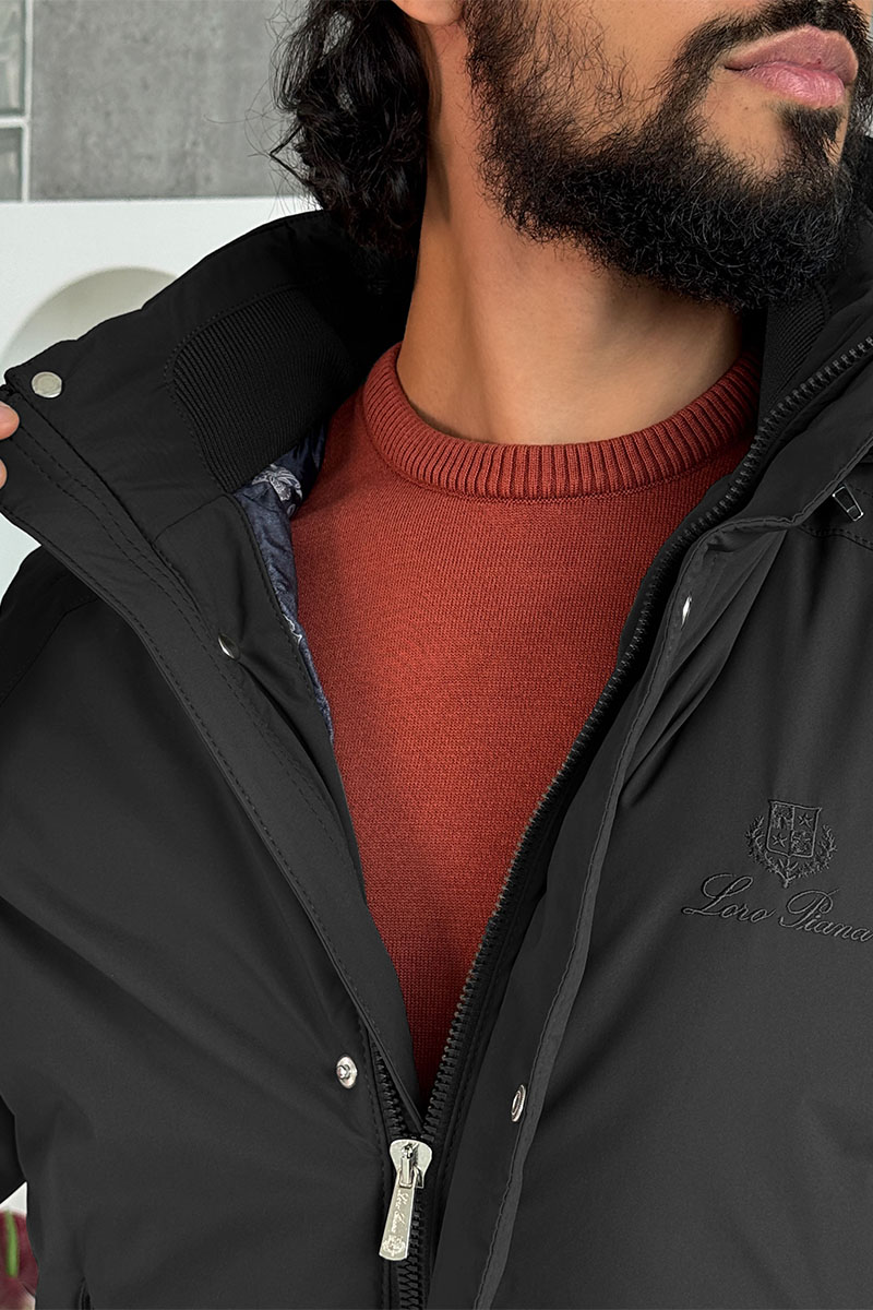 Loro Piana Мужская парка чёрного цвета 