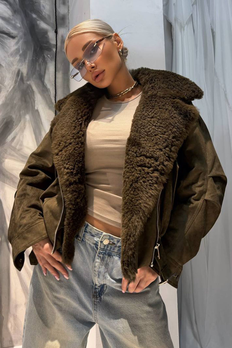 Max Mara Женский бомбер Max Mara с натуральным мехом premium