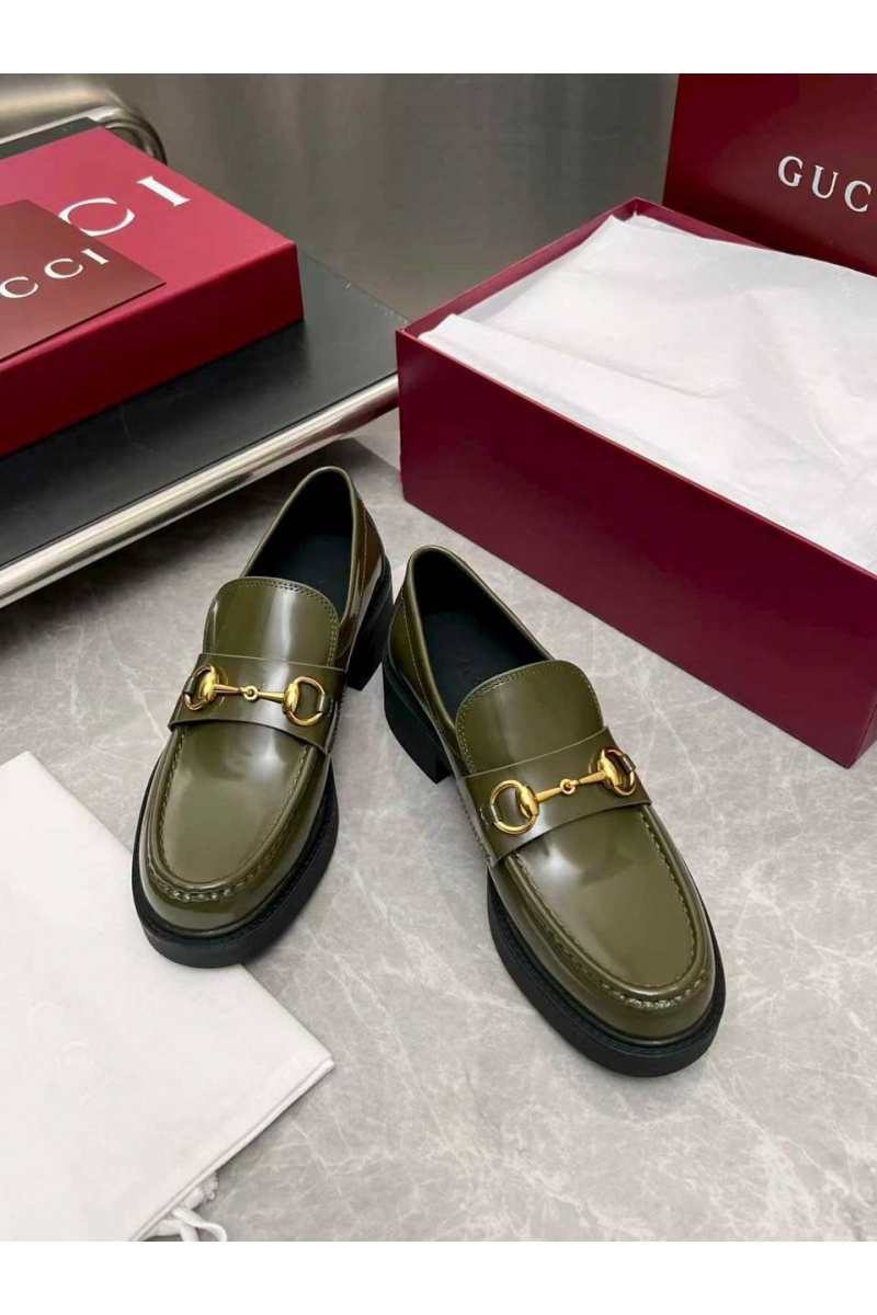 Gucci Женские кожаные лоферы Horsebit premium