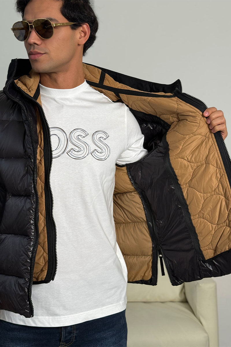 Burberry Чёрная пуховая куртка London England logo-patch