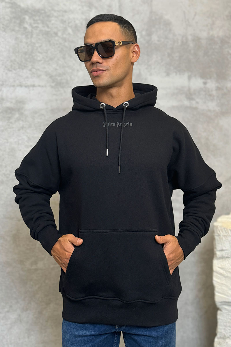 Palm Angels Утеплённое оверсайз худи Classic Logo - Black
